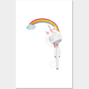 Unicorn hangs on the rainbow Posters and Art